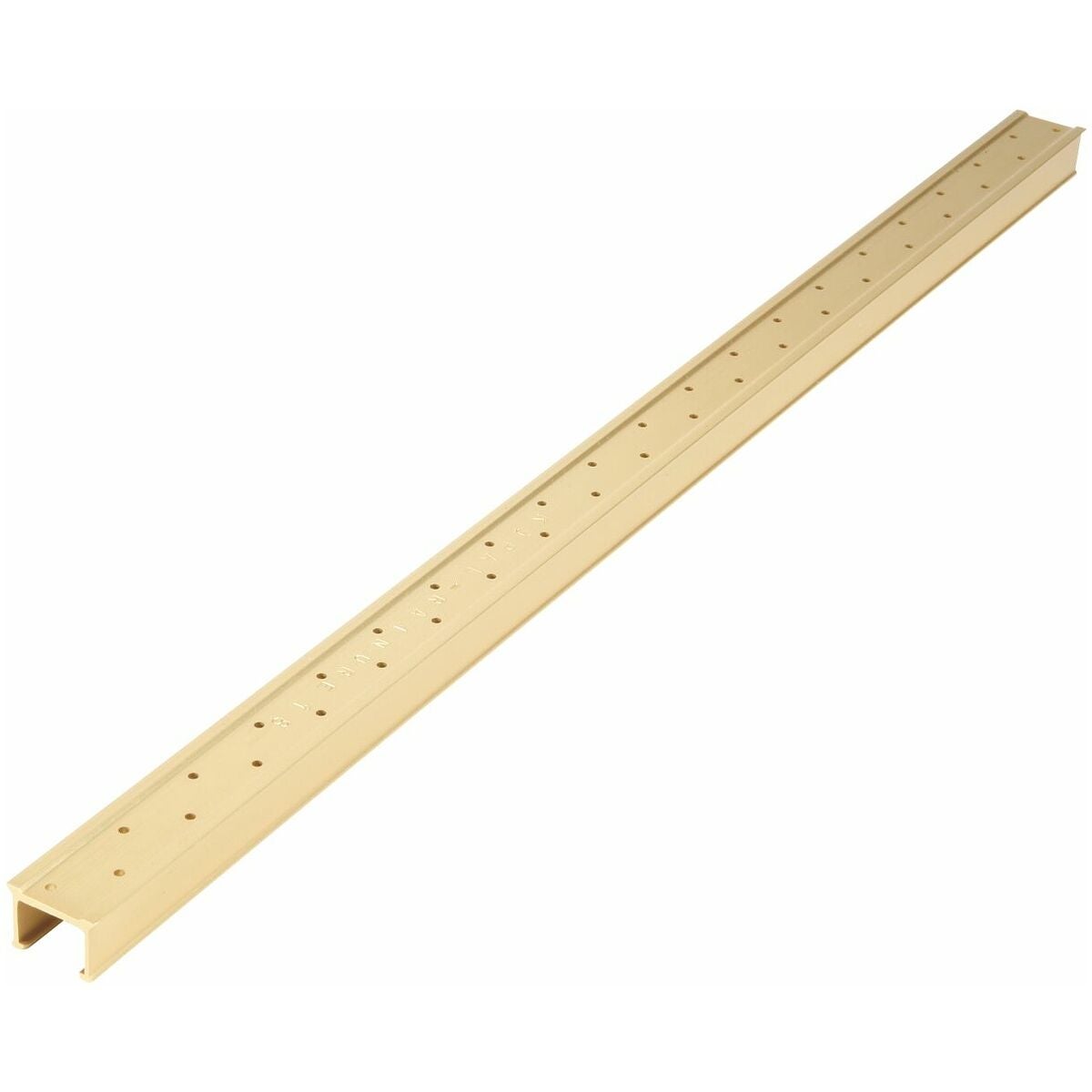 T-uraan peitelista, jossa tyhjennysreiät 14 mm