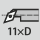 Sisäsorvaussyvyys enint.: 11×D