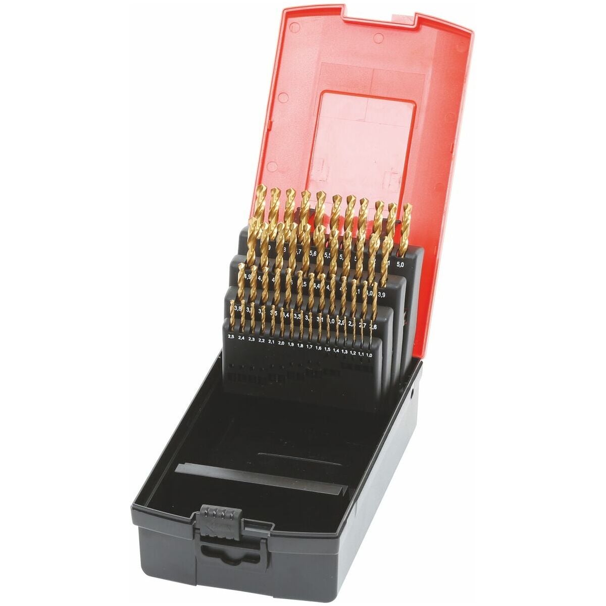 Kierrepora-/poranteräsarja HSS nro 114360, kasetissa, TiN 1–6