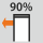 Vetolaatikon ulosveto (osittain/kokonaan ulosvedettävä): 90 %