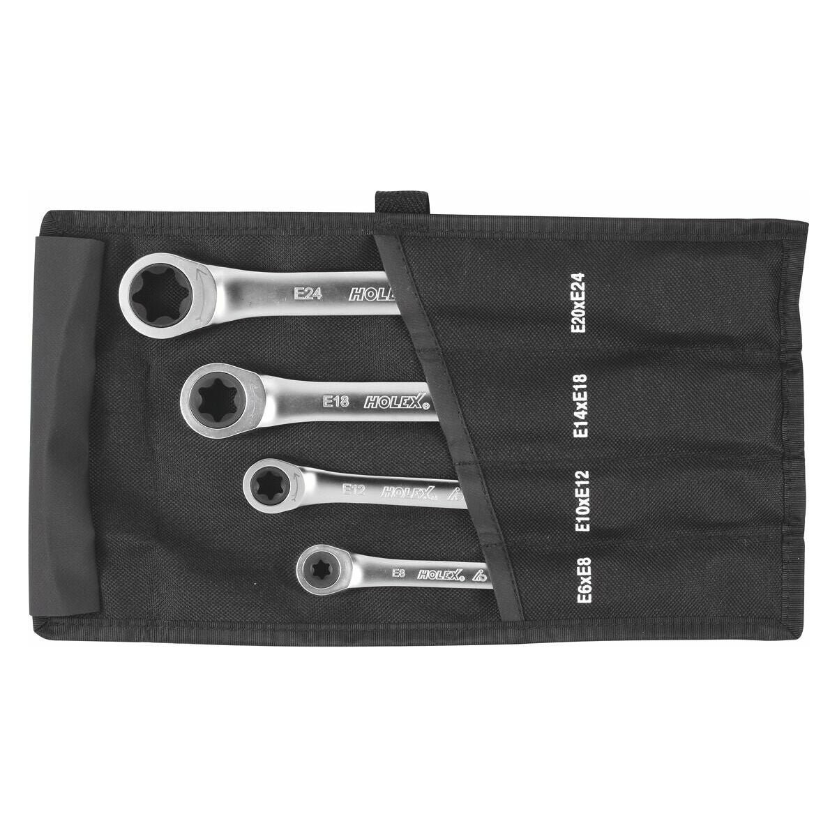 Torx®-ruuveille tarkoitettu räikkärengasavainsarja kotelossa 4