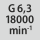 Tasapainotusluokka G kierrosluvulla: G 6,3, kun 18000 min<sup>-1</sup>