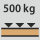 Työpenkin/pöydän kantavuus − suurin sallittu tasaisesti jakautunut tasokuorma (puulla): 500 kg