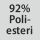 Kangaskoostumus: 92 % polyesteriä