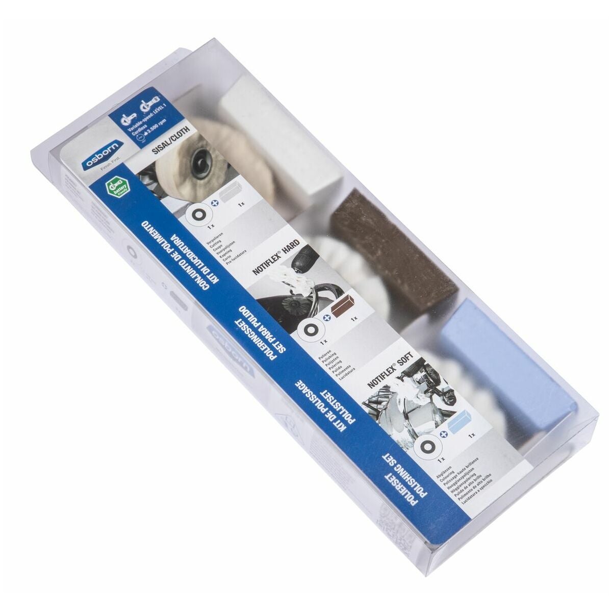 Kiillotussarja, 6 osaa, tahnalla ja M14-kierteellä Unipol® 100 mm