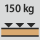 Työpenkin/pöydän kantavuus − suurin sallittu tasaisesti jakautunut tasokuorma (puulla): 150 kg
